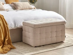 Puf med opbevaring MICHIGAN Boucle Beige