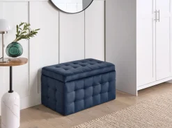 Puf med opbevaring MICHIGAN Velour Mørkeblå