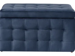 Puf med opbevaring MICHIGAN Velour Mørkeblå