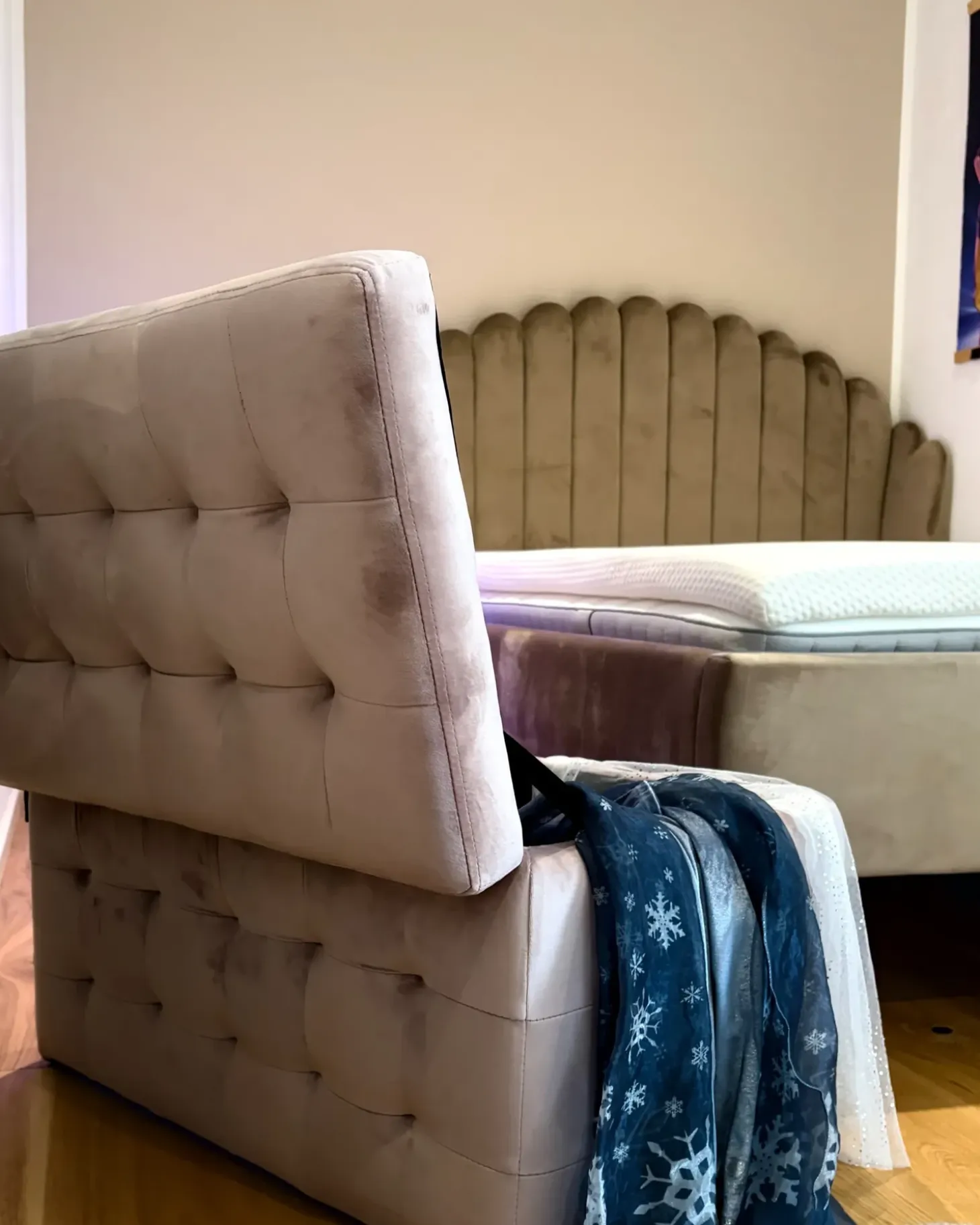 Puf med opbevaring MICHIGAN Velour Lyserød