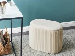 Puf med opbevaring RICHLAND Velour Lys Beige
