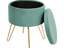 Puf med opbevaring SILAS Velour Mintgrøn