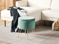 Puf med opbevaring SILAS Velour Mintgrøn