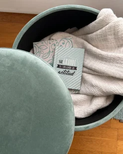 Puf med opbevaring SILAS Velour Mintgrøn