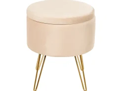 Puf med opbevaring SILAS Velour Lys Beige