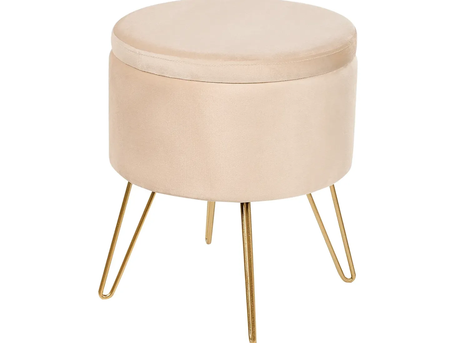 Puf med opbevaring SILAS Velour Lys Beige