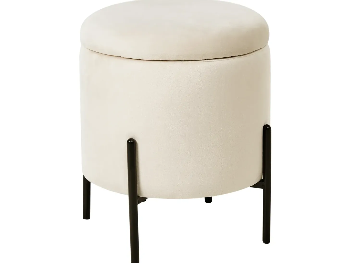 Puf med opbevaring WENONA Velour Lys Beige