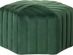 Puf MURIETTA Velour Mørkegrøn
