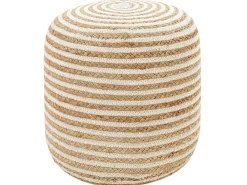 Puf RESAFA Jute Hvid Beige