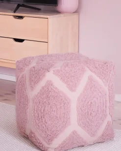 Puf ROJHAN Bomuld Pastellrosa