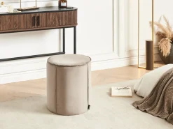 Puf SEDONA Velour Brungrå