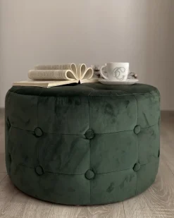 Puf TAMPA Velour Mørkegrøn