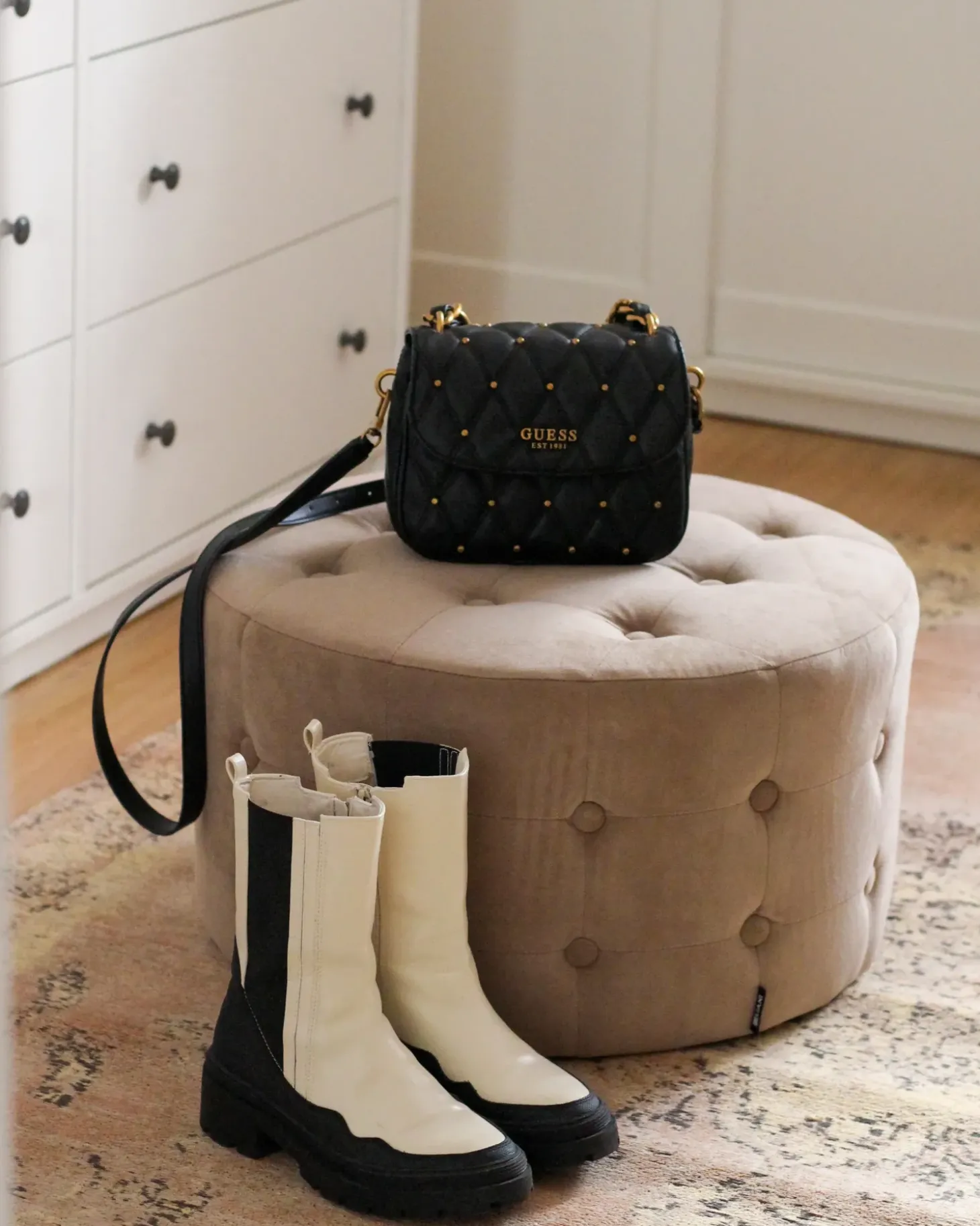 Puf TAMPA Velour Sand Beige