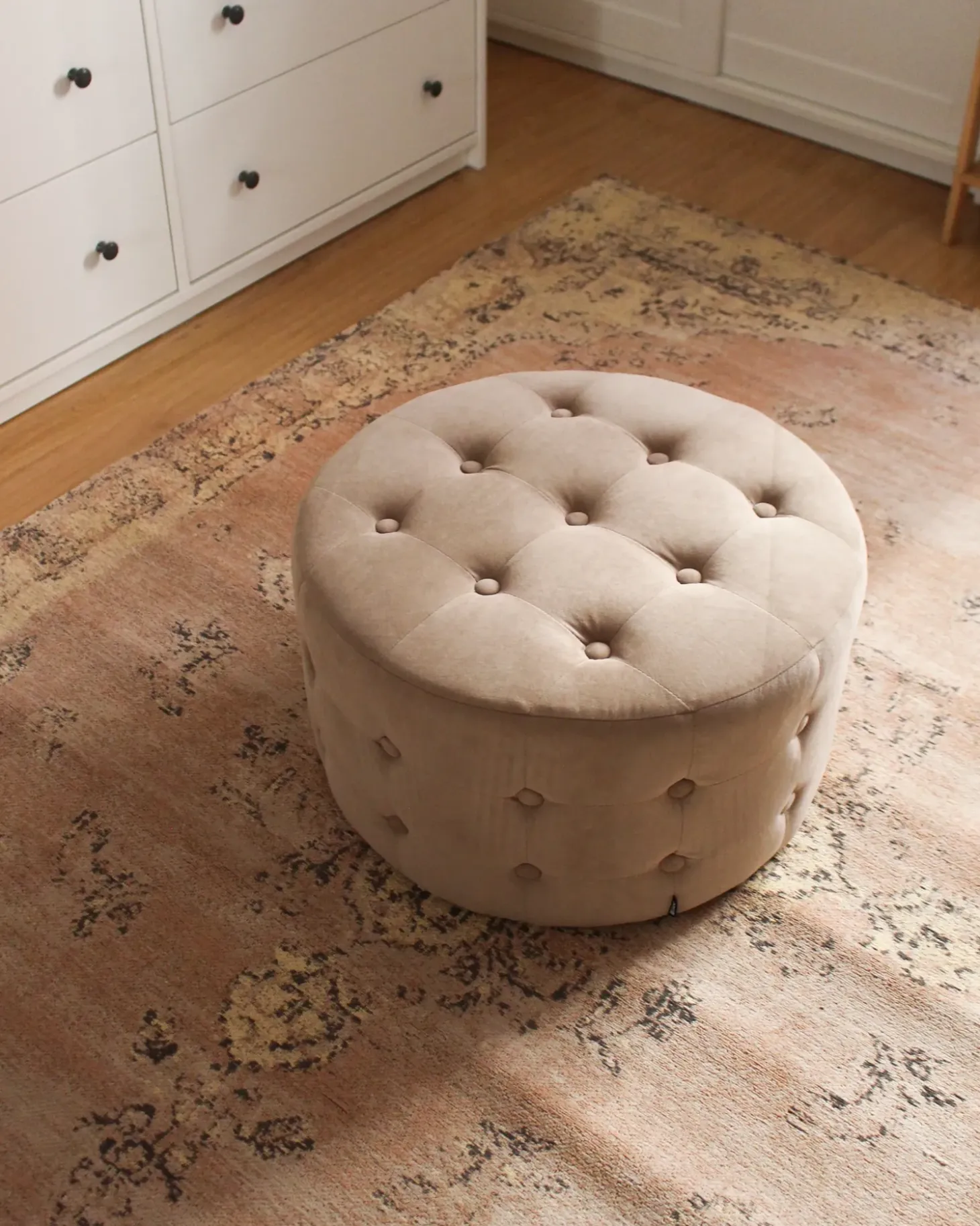 Puf TAMPA Velour Sand Beige