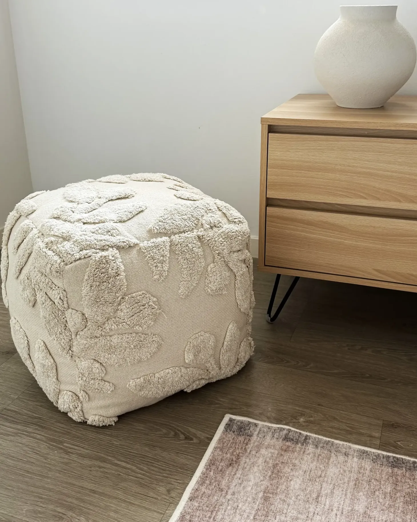 Puf Tuftet MULTAN Bomuld Beige