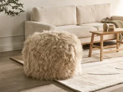 Puf TUKKI Kunstig pels Lys Beige
