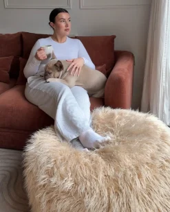 Puf TUKKI Kunstig pels Lys Beige