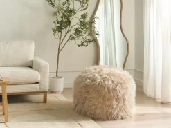 Puf TUKKI Kunstig pels Lys Beige