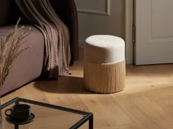 Puf VIRGINIA Velour Brungrå
