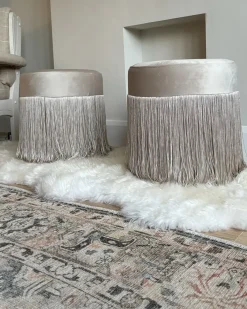 Puf VIRGINIA Velour Brungrå
