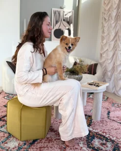 Puf WISHEK Velour Gul