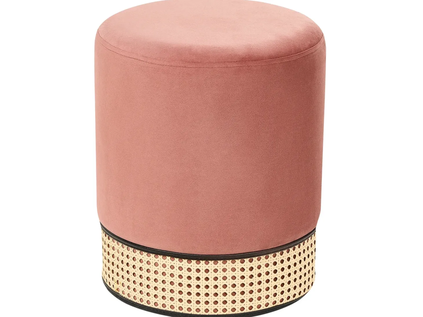 Puf YANKTON Velour Lyserød