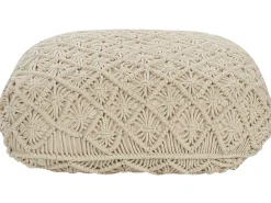 Puf Macramé BERRECHID Bomuld Beige
