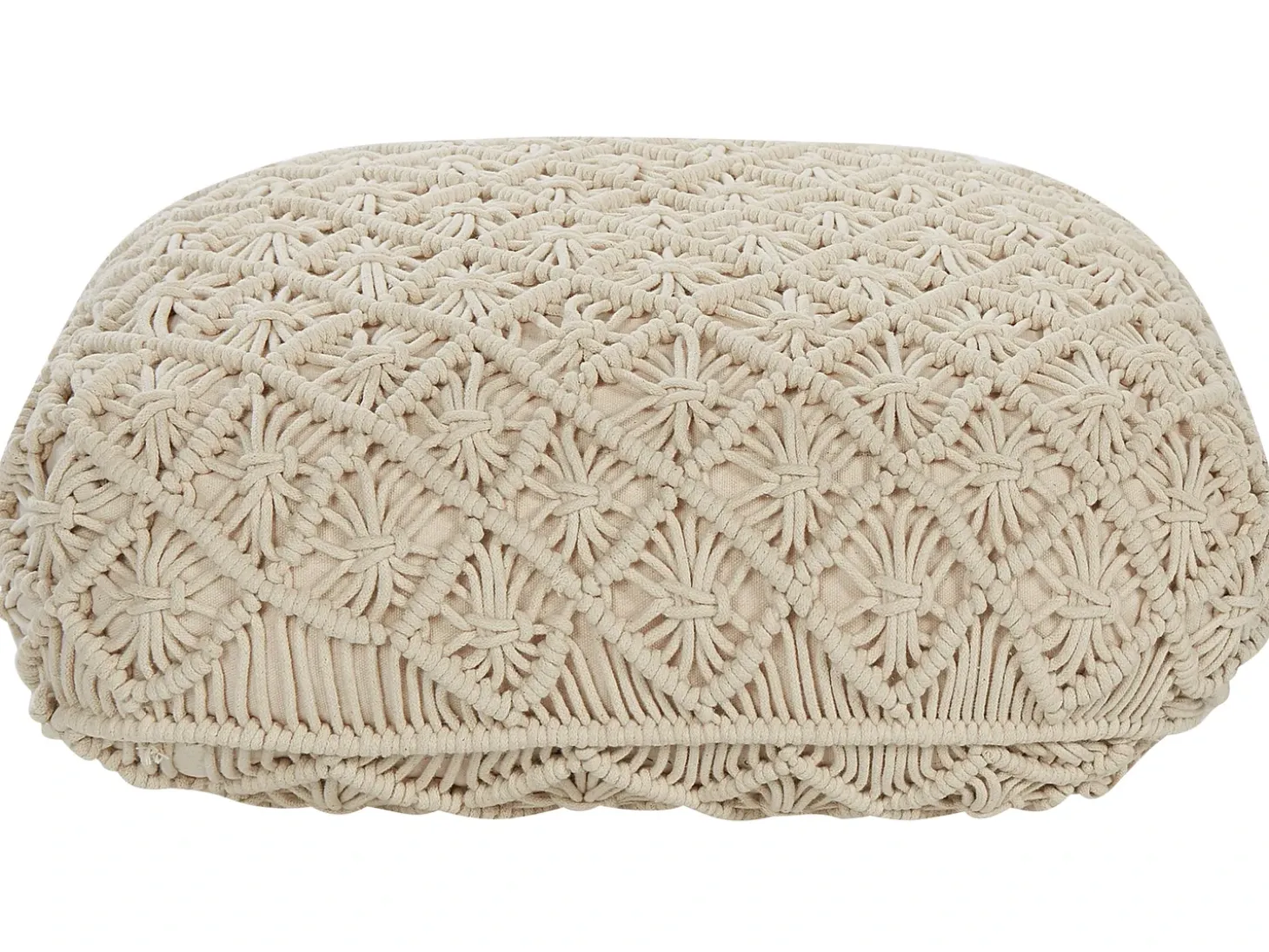 Puf Macramé BERRECHID Bomuld Beige