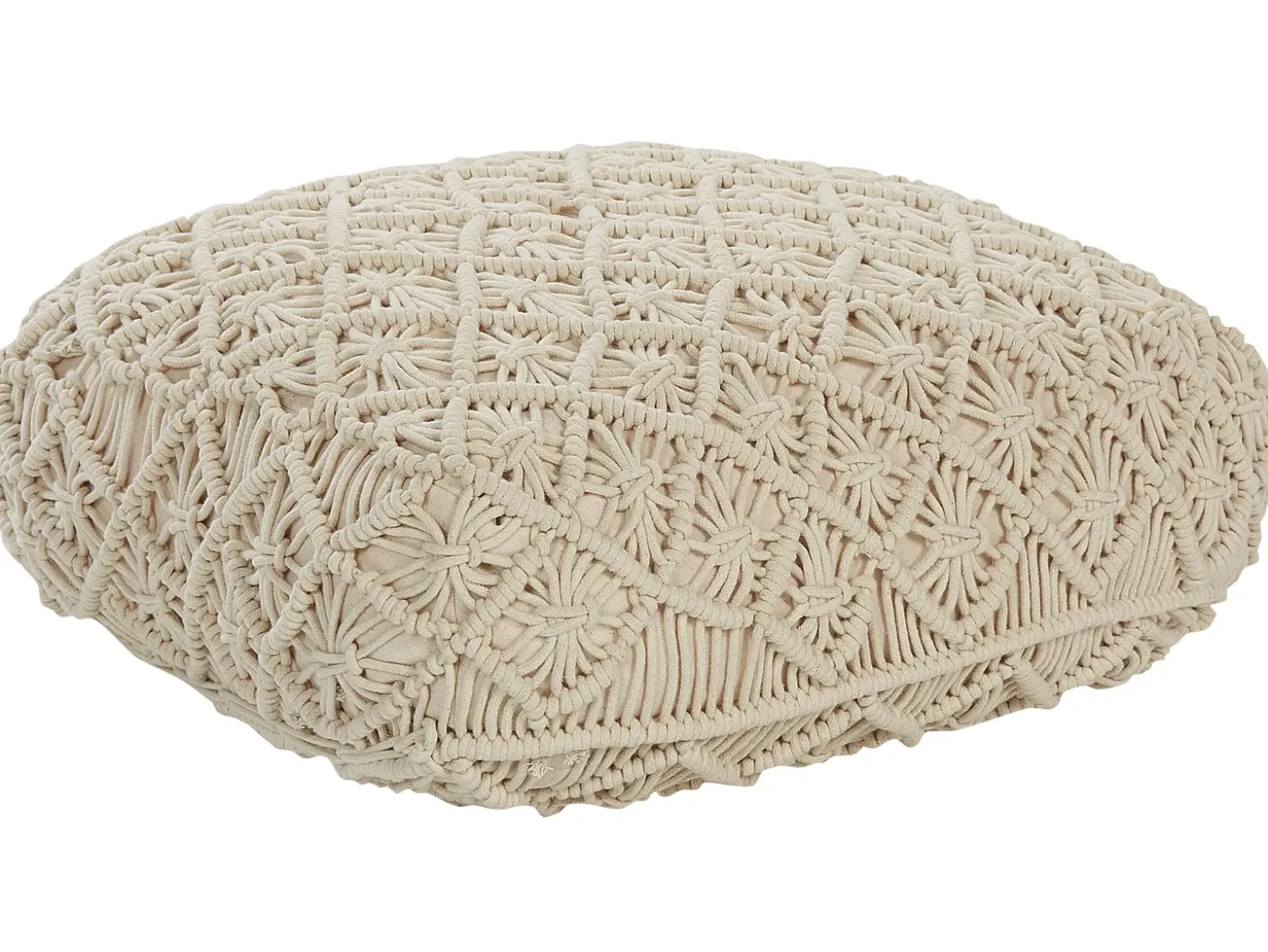 Puf Macramé BERRECHID Bomuld Beige