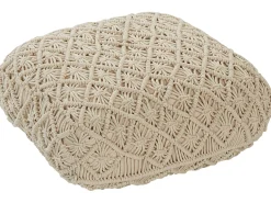 Puf Macramé BERRECHID Bomuld Beige