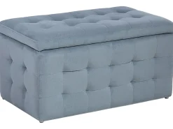 Puf med opbevaring MICHIGAN Velour Lysegrå