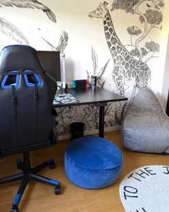 Puf YULLE Velour Blå