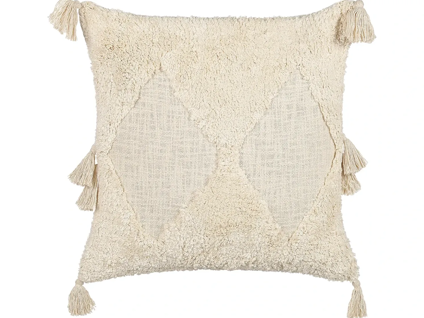 Pyntepude AVIUM Bomuld 45 x 45 cm Lys Beige Geometrisk mønster