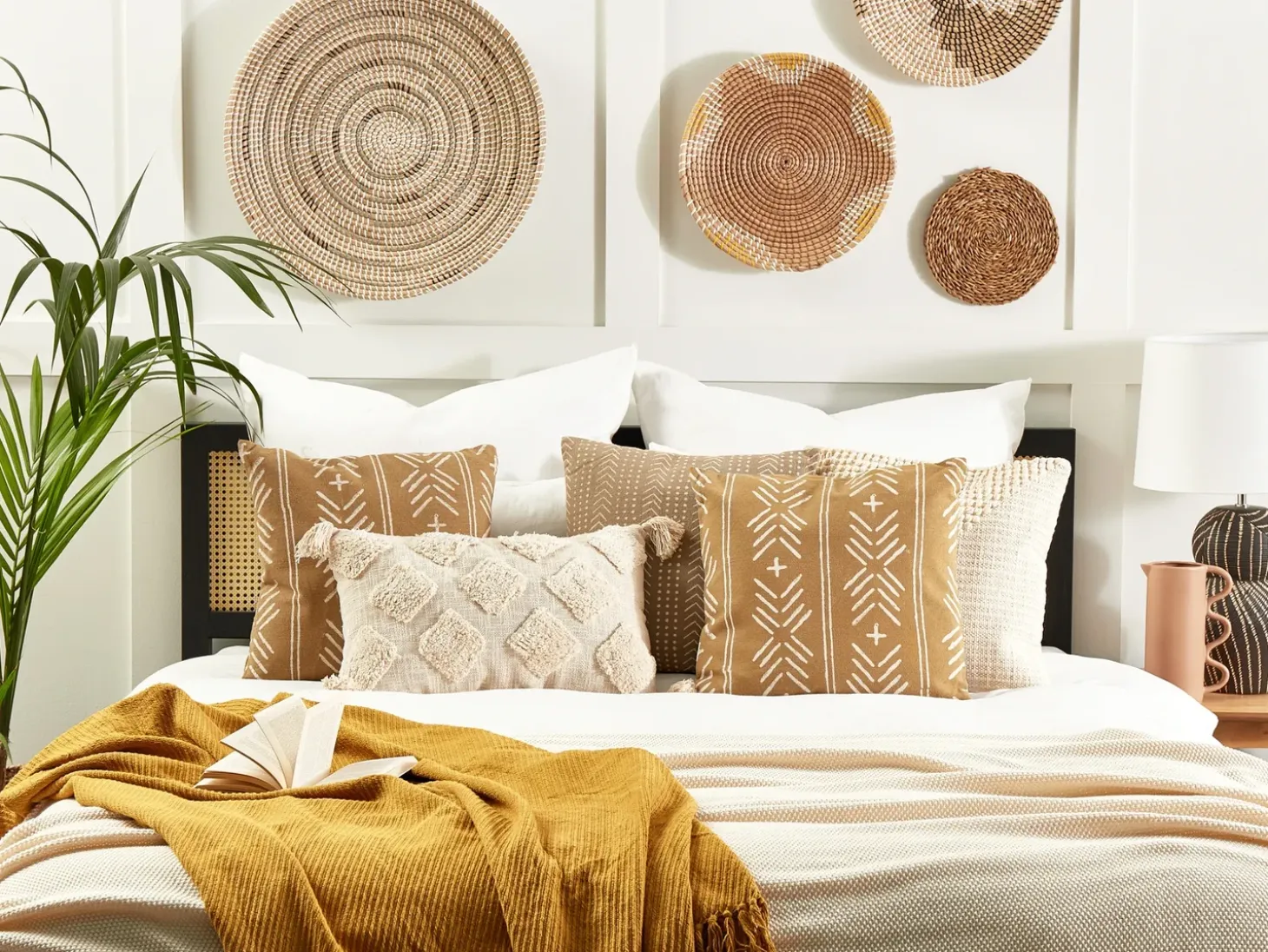 Pyntepude BANYAN Bomuld 45 x 45 cm Sand Beige Geometrisk mønster