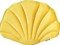 Pyntepude CONSOLIDA Velour 47 x 35 cm Gul Ensfarvet