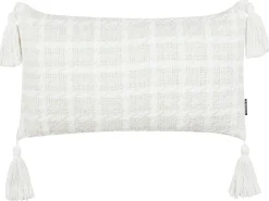 Pyntepude DOURIS 30 x 60 cm Lys Beige Ternet mønster