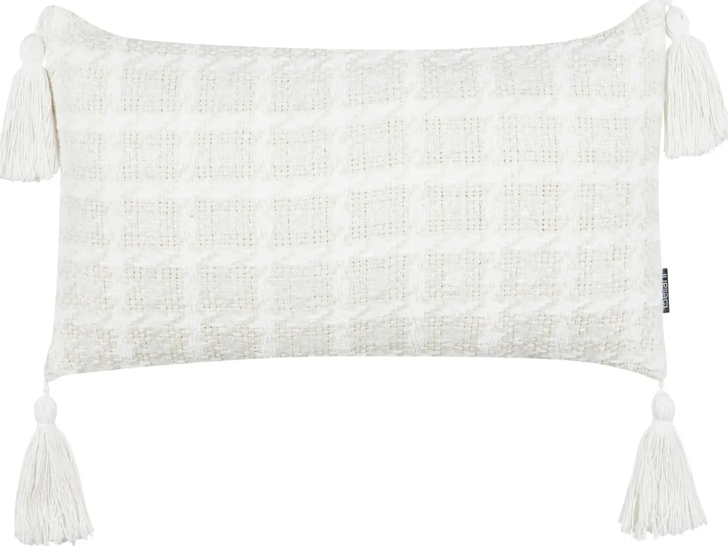 Pyntepude DOURIS 30 x 60 cm Lys Beige Ternet mønster