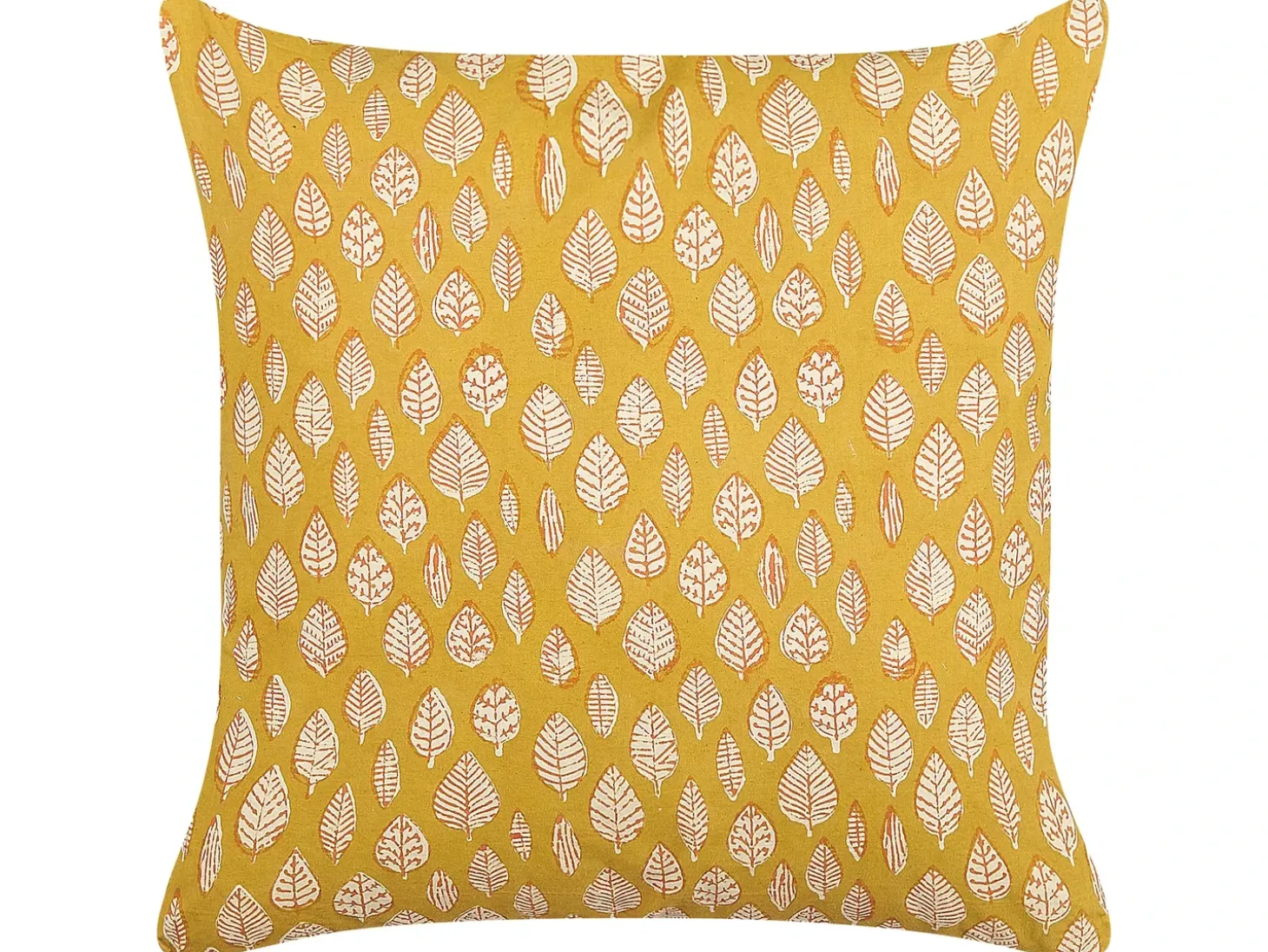 Pyntepude GINNALA Bomuld 45 x 45 cm Gul Plante mønster