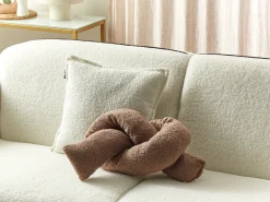 Pyntepude GLADIOLUS Boucle 172 x 14 cm Brun Ensfarvet