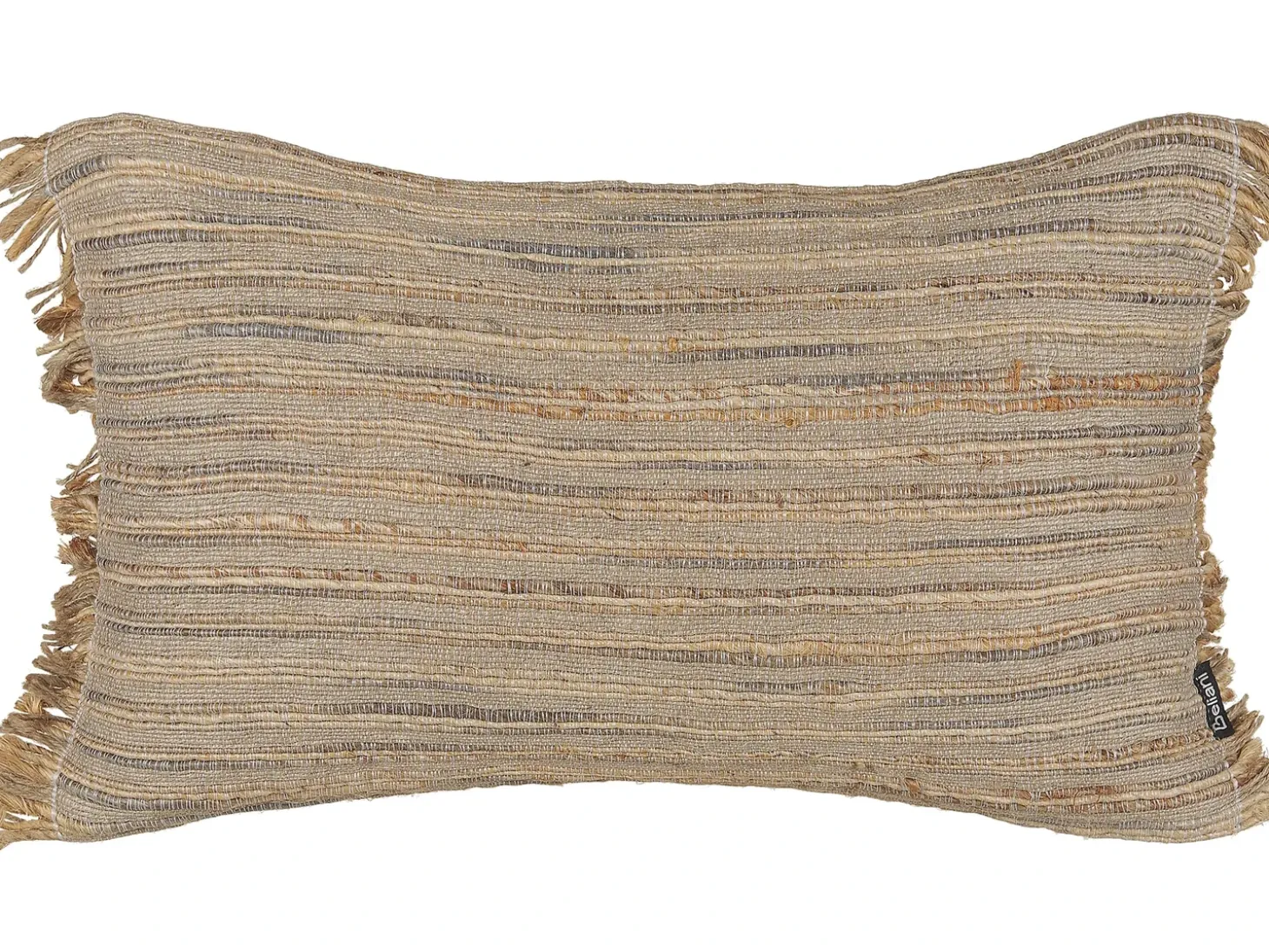 Pyntepude LEDUM Jute 30 x 50 cm Beige Stribet mønster