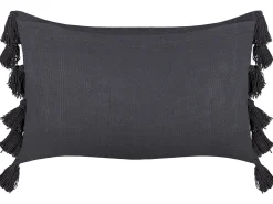 Pyntepude LYTHRUM Bomuld 55 x 35 cm Mørkegrå Ensfarvet