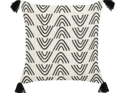 Pyntepude MAYS Bomuld 45 x 45 cm Hvid Geometrisk mønster