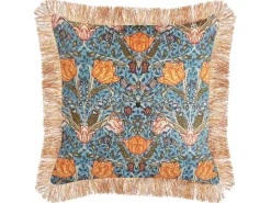 Pyntepude MITELLA Velour 45 x 45 cm Blå Blomstermønster