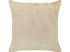 Pyntepude PILEA Kunstig pels 45 x 45 cm Beige Ensfarvet