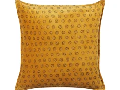 Pyntepude RAPIS Velour 45 x 45 cm Gul Geometrisk mønster