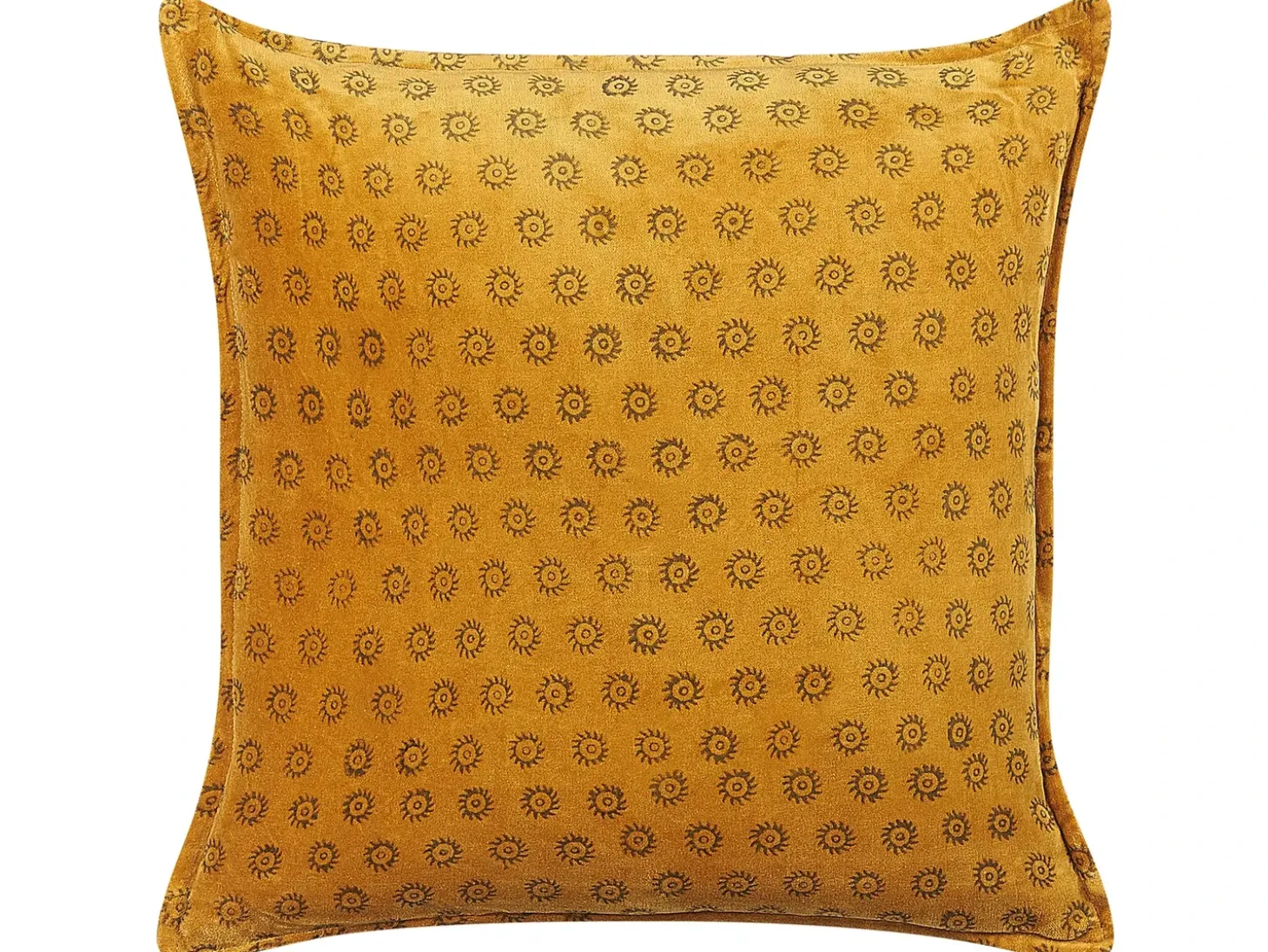 Pyntepude RAPIS Velour 45 x 45 cm Gul Geometrisk mønster