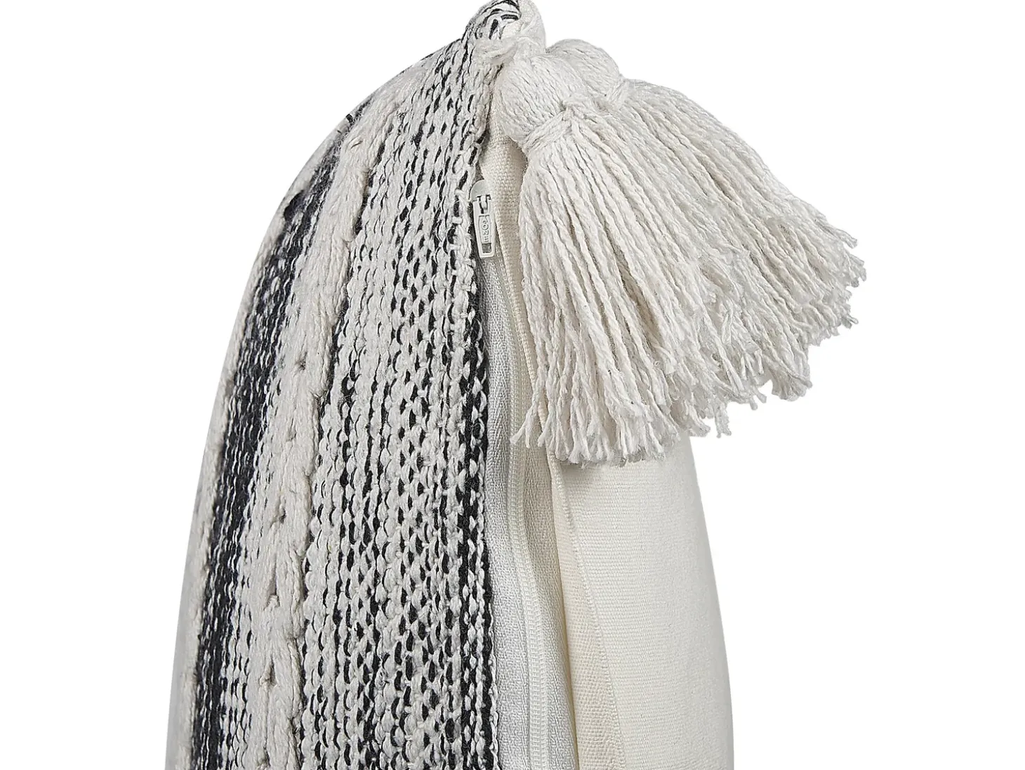 Pyntepude ROCHEA Bomuld 45 x 45 cm Sort Stribet mønster