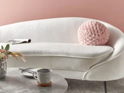 Pyntepude ROSEA Kunstig pels 30 x 30 cm Lyserød Ensfarvet