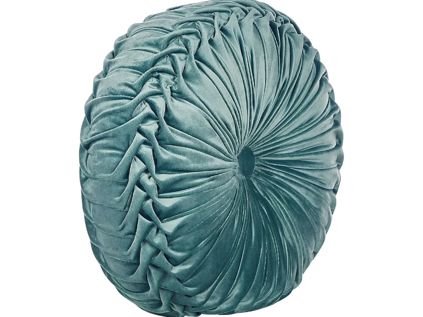 Pyntepude UDALA Velour 40 x 40 cm Blågrøn Ensfarvet