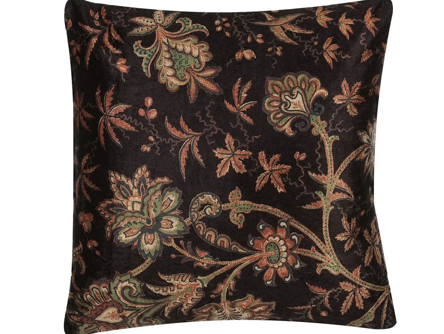 Pyntepude KARUR Bomuld 45 x 45 cm Brun Blomstermønster